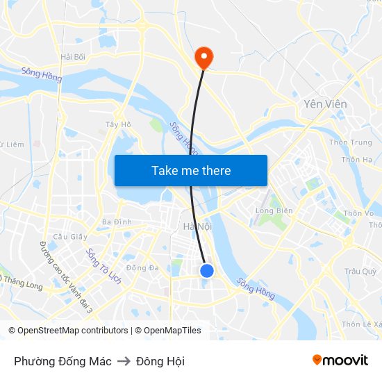 Phường Đống Mác to Đông Hội map