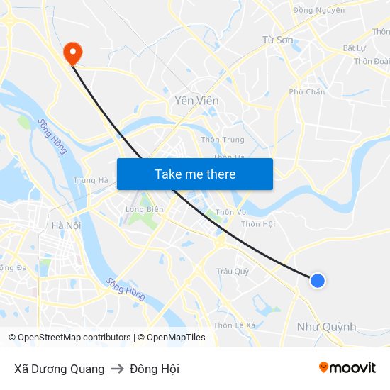 Xã Dương Quang to Đông Hội map