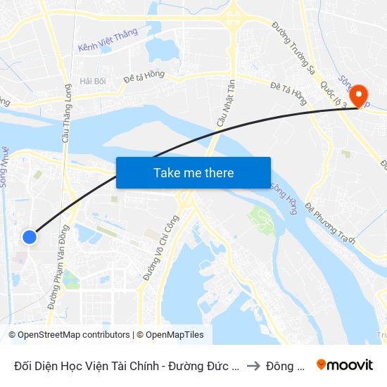 Đối Diện Học Viện Tài Chính - Đường Đức Thắng to Đông Hội map