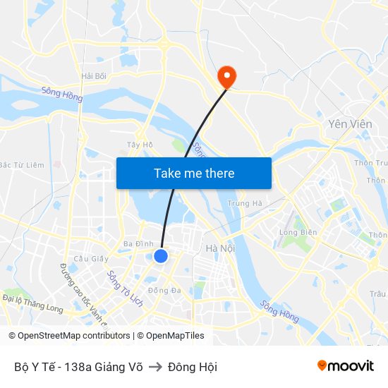 Bộ Y Tế - 138a Giảng Võ to Đông Hội map