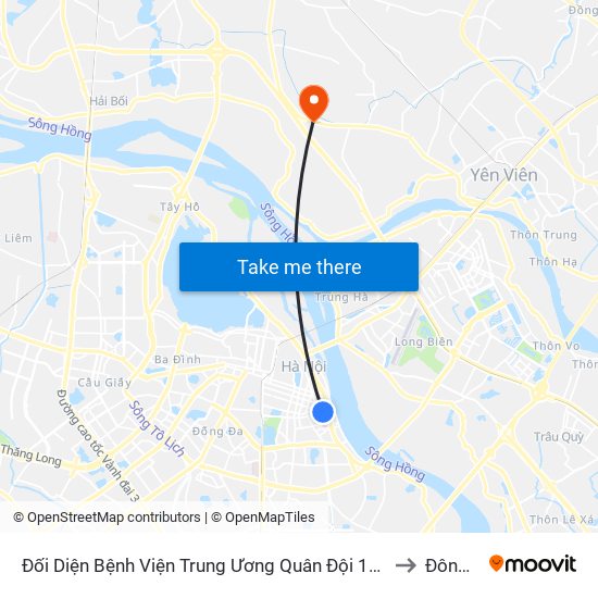 Đối Diện Bệnh Viện Trung Ương Quân Đội 108 - Trần Hưng Đạo to Đông Hội map