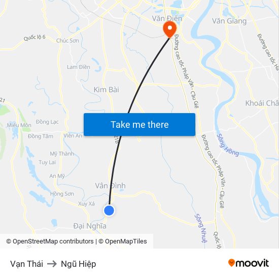 Vạn Thái to Ngũ Hiệp map