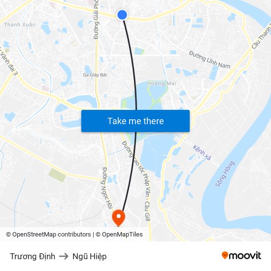 Trương Định to Ngũ Hiệp map