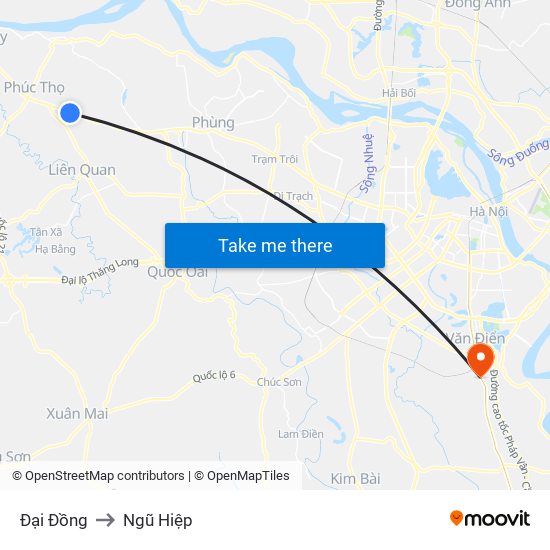 Đại Đồng to Ngũ Hiệp map