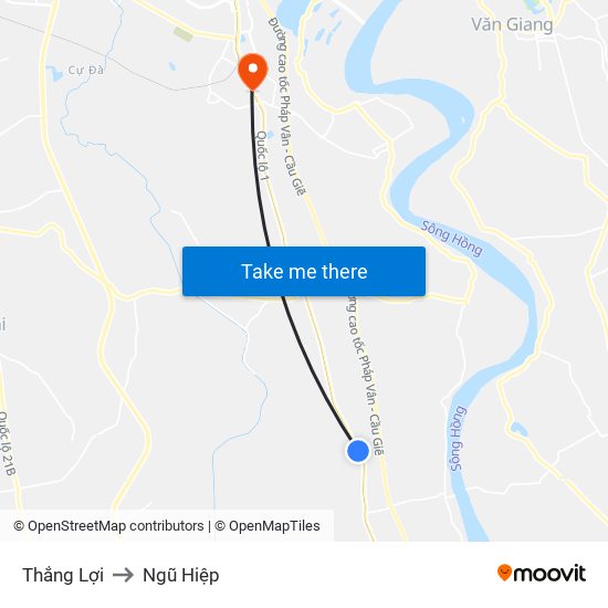 Thắng Lợi to Ngũ Hiệp map