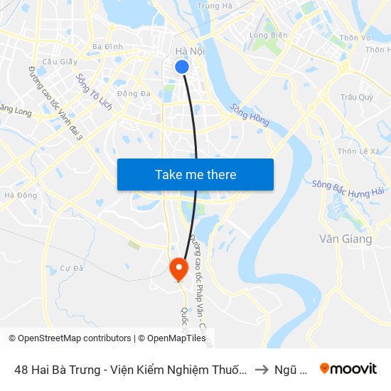 48 Hai Bà Trưng - Viện Kiểm Nghiệm Thuốc Trung Ương to Ngũ Hiệp map