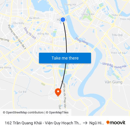 162 Trần Quang Khải - Viện Quy Hoạch Thủy Lợi to Ngũ Hiệp map