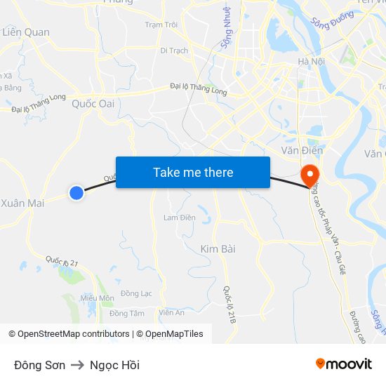 Đông Sơn to Ngọc Hồi map