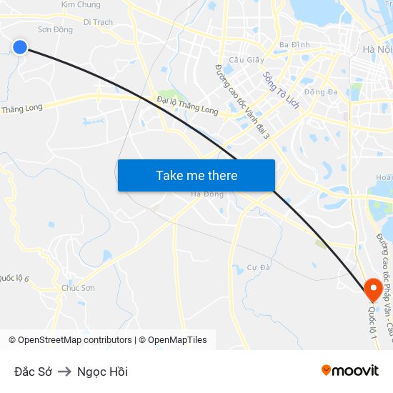 Đắc Sở to Ngọc Hồi map