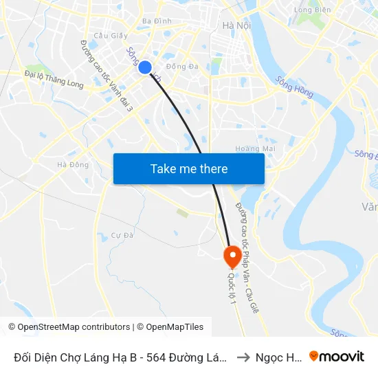 Đối Diện Chợ Láng Hạ B - 564 Đường Láng to Ngọc Hồi map
