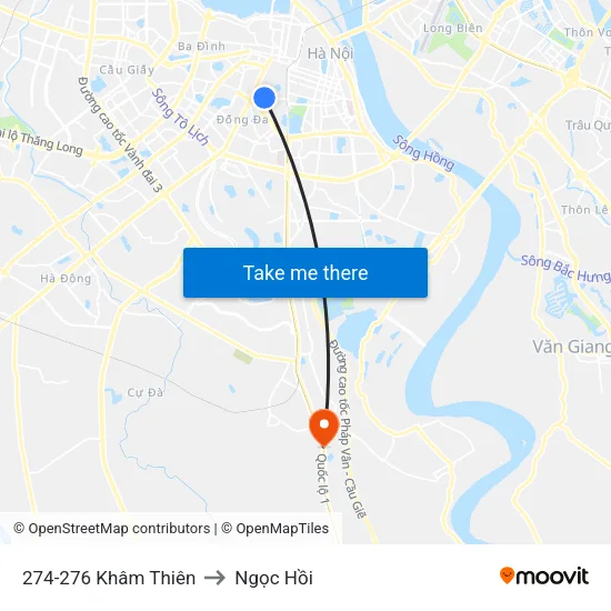 274-276 Khâm Thiên to Ngọc Hồi map