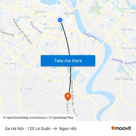 Ga Hà Nội - 120 Lê Duẩn to Ngọc Hồi map