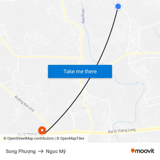 Song Phượng to Ngọc Mỹ map