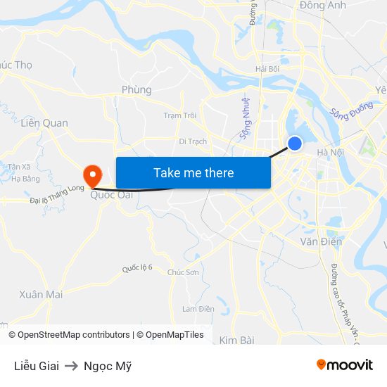 Liễu Giai to Ngọc Mỹ map