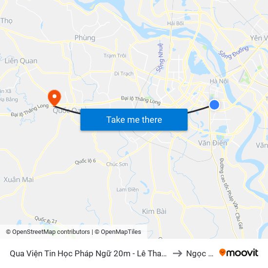 Qua Viện Tin Học Pháp Ngữ 20m - Lê Thanh Nghị to Ngọc Mỹ map