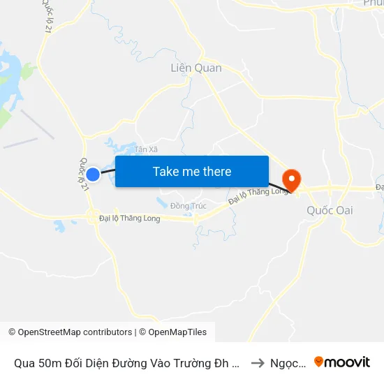 Qua 50m Đối Diện Đường Vào Trường Đh Fpt, Hòa Lạc to Ngọc Mỹ map