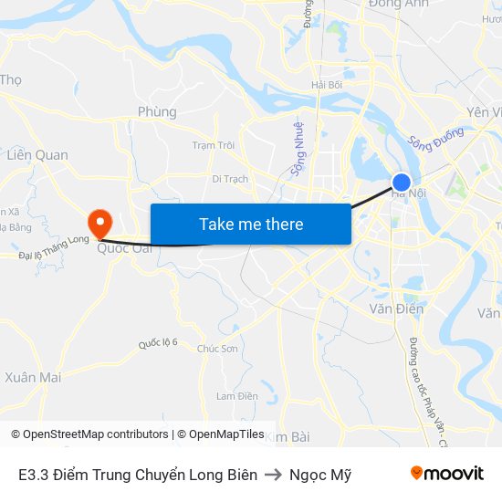 E3.3 Điểm Trung Chuyển Long Biên to Ngọc Mỹ map