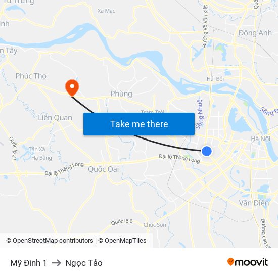 Mỹ Đình 1 to Ngọc Tảo map