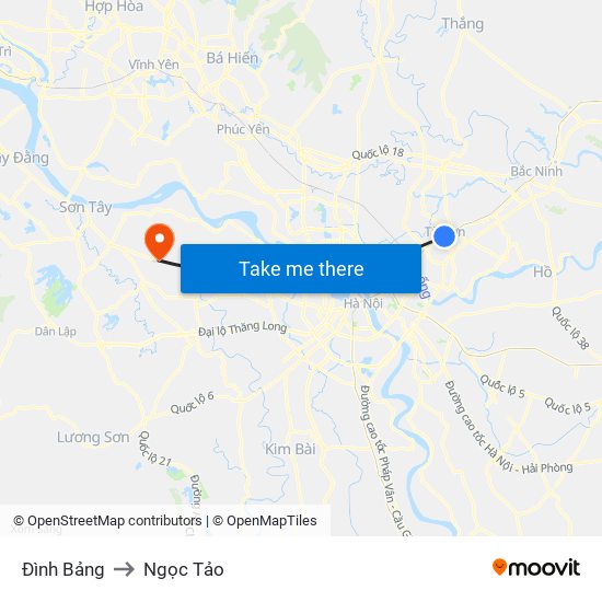 Đình Bảng to Ngọc Tảo map