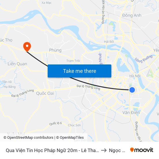 Qua Viện Tin Học Pháp Ngữ 20m - Lê Thanh Nghị to Ngọc Tảo map