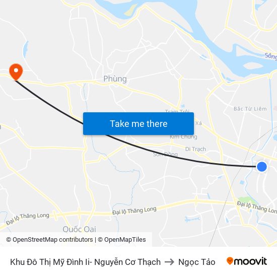 Khu Đô Thị Mỹ Đình Ii- Nguyễn Cơ Thạch to Ngọc Tảo map