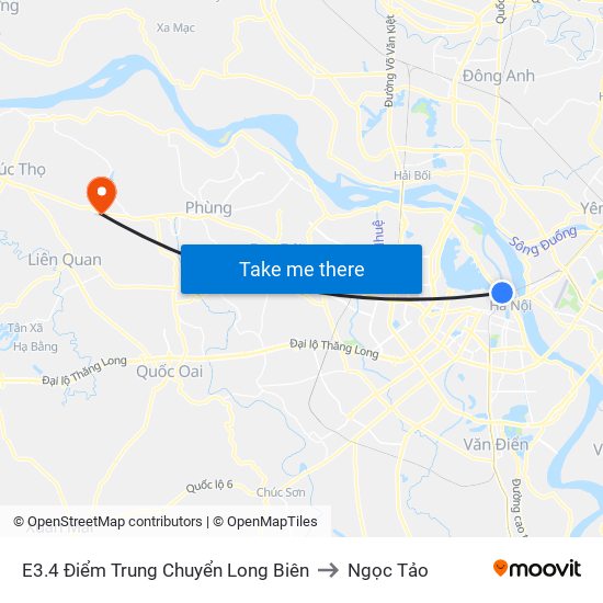 E3.4 Điểm Trung Chuyển Long Biên to Ngọc Tảo map