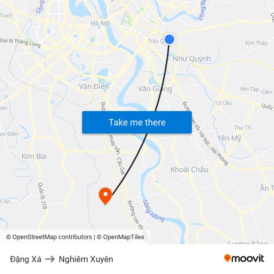 Đặng Xá to Nghiêm Xuyên map