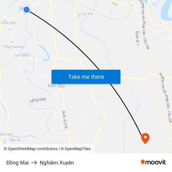 Đồng Mai to Nghiêm Xuyên map