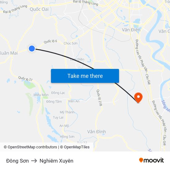 Đông Sơn to Nghiêm Xuyên map