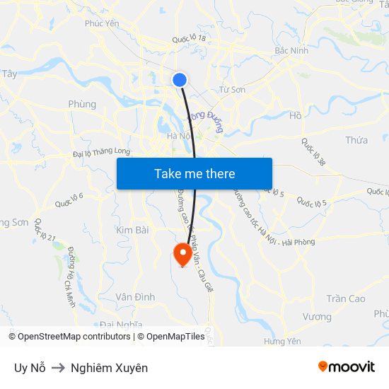 Uy Nỗ to Nghiêm Xuyên map