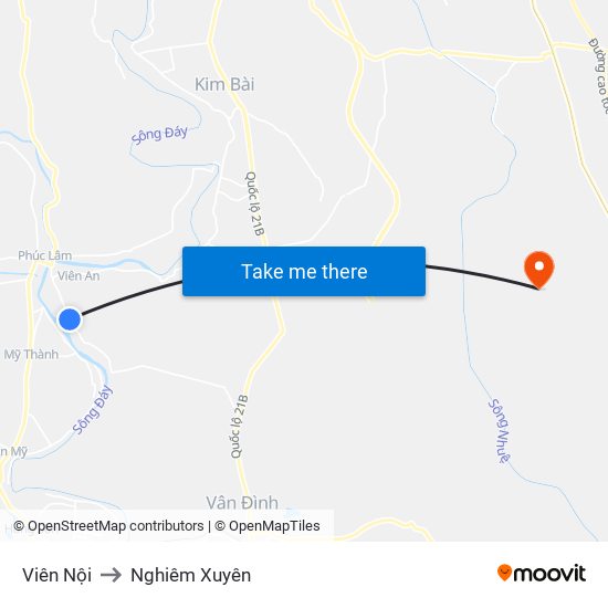 Viên Nội to Nghiêm Xuyên map