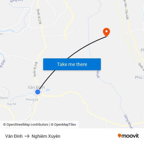 Vân Đình to Nghiêm Xuyên map