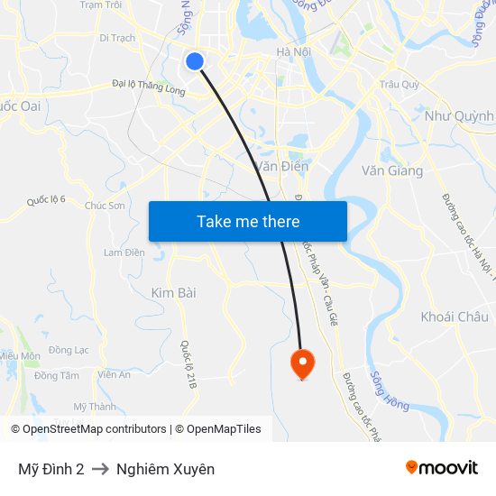 Mỹ Đình 2 to Nghiêm Xuyên map