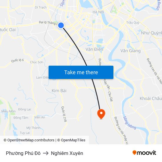 Phường Phú Đô to Nghiêm Xuyên map