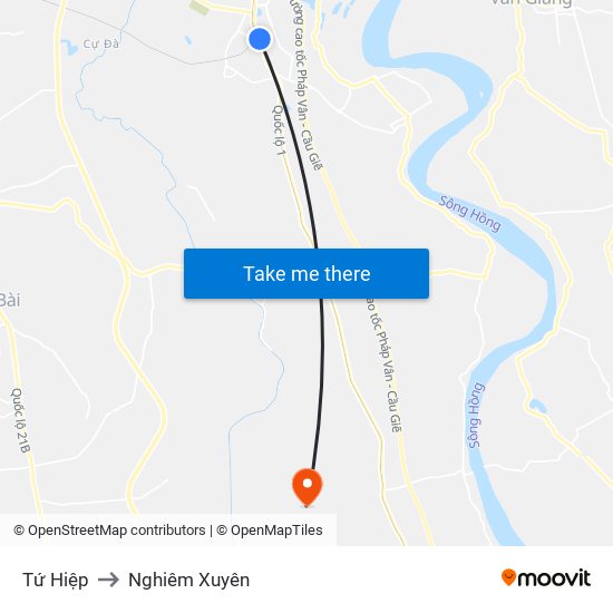 Tứ Hiệp to Nghiêm Xuyên map