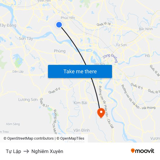 Tự Lập to Nghiêm Xuyên map