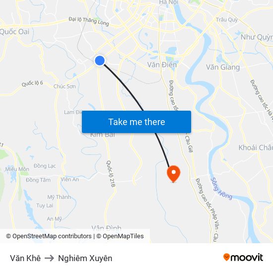 Văn Khê to Nghiêm Xuyên map