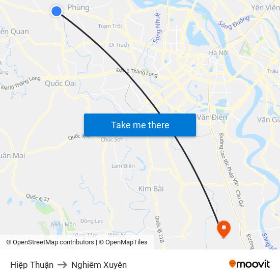 Hiệp Thuận to Nghiêm Xuyên map