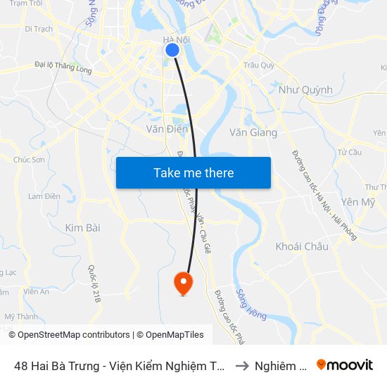 48 Hai Bà Trưng - Viện Kiểm Nghiệm Thuốc Trung Ương to Nghiêm Xuyên map