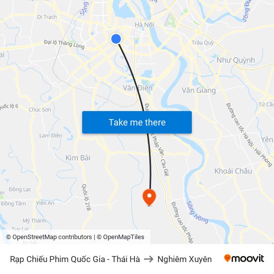 Rạp Chiếu Phim Quốc Gia - Thái Hà to Nghiêm Xuyên map