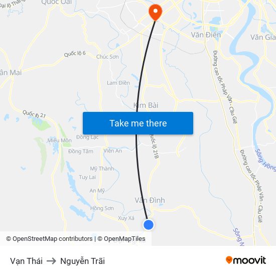 Vạn Thái to Nguyễn Trãi map