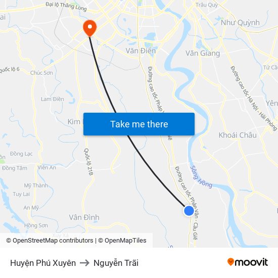 Huyện Phú Xuyên to Nguyễn Trãi map