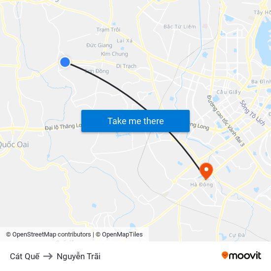 Cát Quế to Nguyễn Trãi map