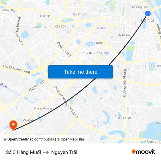 Số 3 Hàng Muối to Nguyễn Trãi map