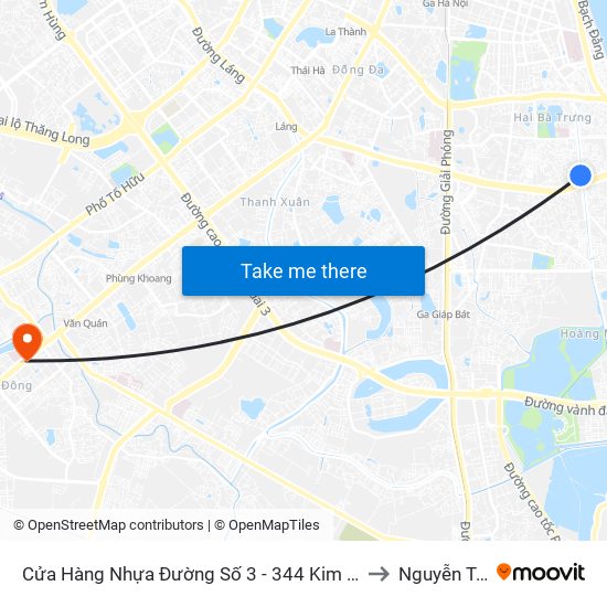 Cửa Hàng Nhựa Đường Số 3 - 344 Kim Ngưu to Nguyễn Trãi map