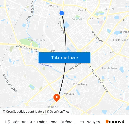 Đối Diện Bưu Cục Thăng Long - Đường Phạm Hùng to Nguyễn Trãi map