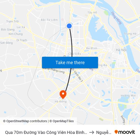 Qua 70m Đường Vào Công Viên Hòa Bình - Phạm Văn Đồng to Nguyễn Trãi map