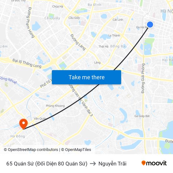65 Quán Sứ (Đối Diện 80 Quán Sứ) to Nguyễn Trãi map
