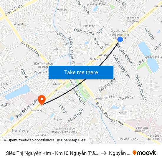 Siêu Thị Nguyễn Kim - Km10 Nguyễn Trãi (Hà Đông) to Nguyễn Trãi map