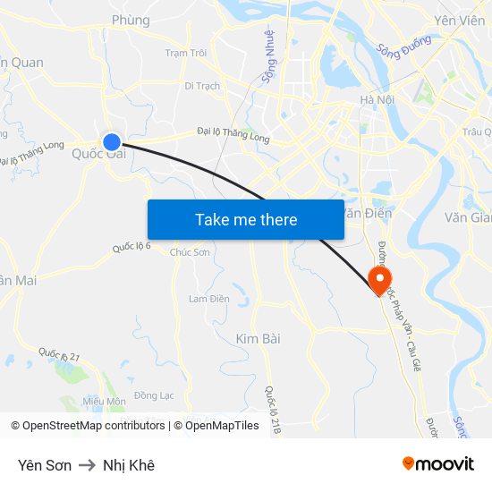 Yên Sơn to Nhị Khê map